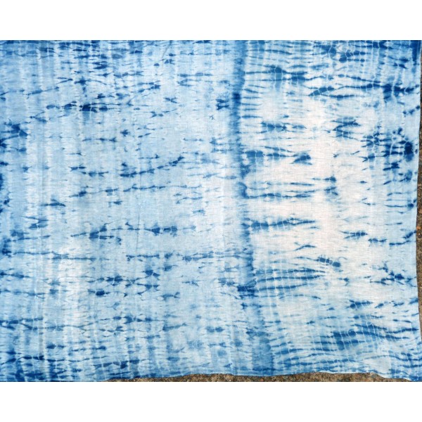 Organic Cotton Sarong Hand Dyed Natural Indigo Shibori