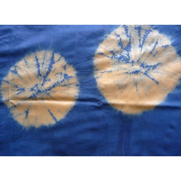 Indian Silk Sarong Hand Dyed Natural Indigo Shibori