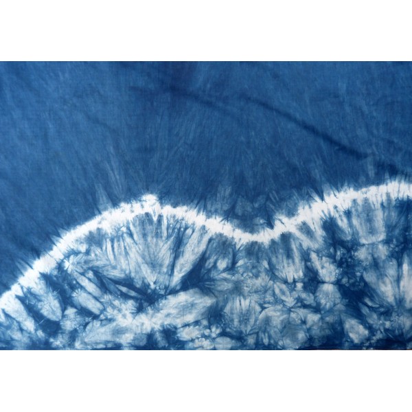 Cotton Sarong Hand Dyed Natural Indigo Shibori