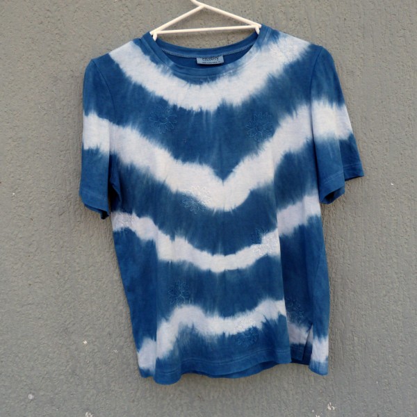 Indigo Dyed Shibori T-Shirt