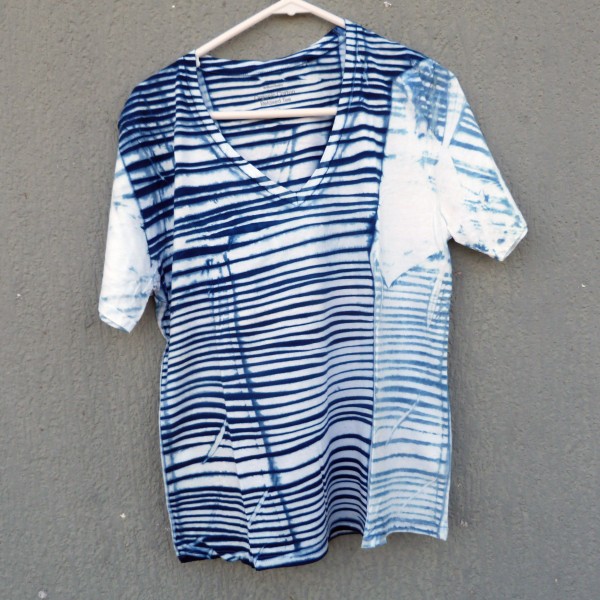 Indigo Dyed Shibori T-Shirt Organic Cotton