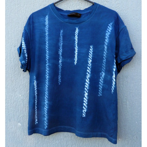 Indigo Dyed Shibori T-Shirt