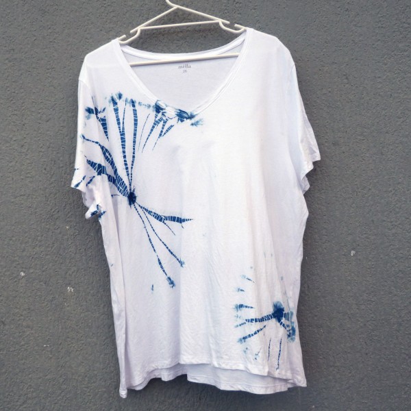 Indigo Dyed Shibori T-Shirt XL