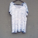 Indigo Dyed Shibori Cotton and Modal T-Shirt