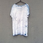 Indigo Dyed Shibori Cotton and Modal T-Shirt