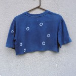 Indigo Dyed Shibori Crop Top T-Shirt