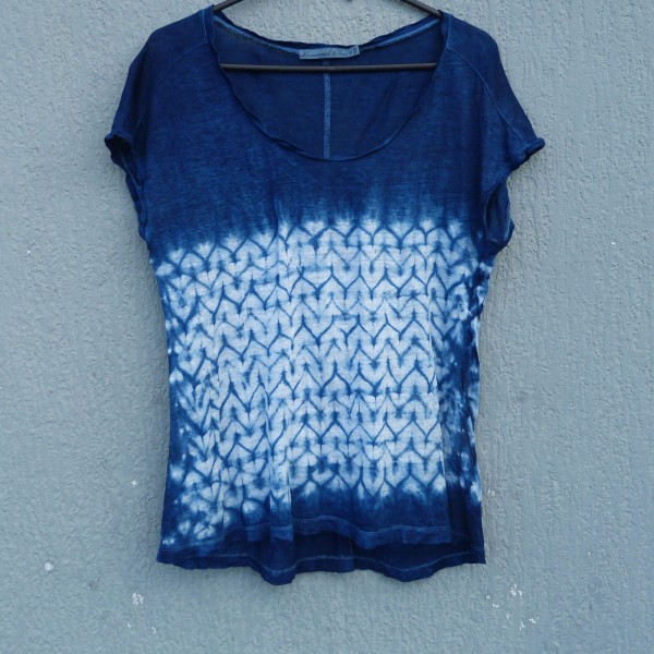 Indigo Dyed Shibori T-Shirt