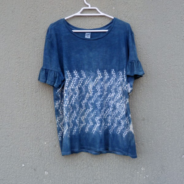 Indigo Dyed Shibori T-Shirt