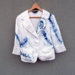 Laura Ashley Indigo Dyed Shibori Linen Jacket 13