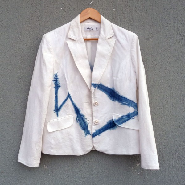 M & Co Indigo Dyed Shibori Linen and Viscose Jacket