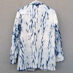 Indigo Dyed Shibori Linen and Viscose Jacket