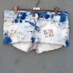 Indigo Dyed Shibori Denim Shorts 4