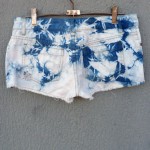 Indigo Dyed Shibori Denim Shorts 4