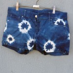 Indigo Dyed Shibori Denim Shorts 5