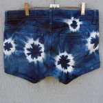 Indigo Dyed Shibori Denim Shorts 5