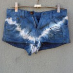 Indigo Dyed Shibori Denim Shorts 6