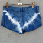 Indigo Dyed Shibori Denim Shorts 6