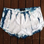 Indigo Dyed Shibori Denim Shorts 16