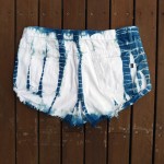 Indigo Dyed Shibori Denim Shorts 16