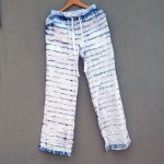 Indigo Dyed Shibori Pair of Linen Trousers 12