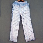 Indigo Dyed Shibori Pair of Linen Trousers 12