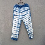 Indigo Dyed Shibori Casual Pants