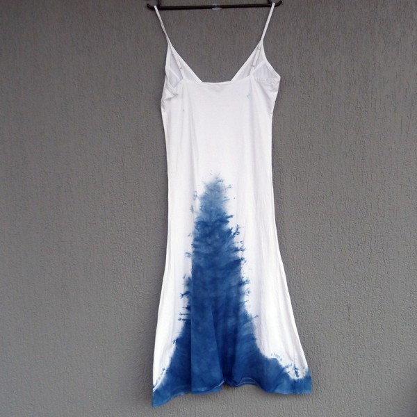 Long Dress Size S Organic Cotton Indigo Dyed Shibori 01