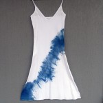 Long Dress Size S Organic Cotton Indigo Dyed Shibori 03