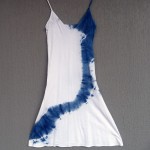 Long Dress Size M Organic Cotton Indigo Dyed Shibori 05