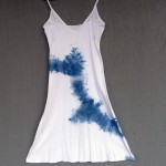 Long Dress Size M Organic Cotton Indigo Dyed Shibori 06