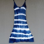 Long Dress Size M Organic Cotton Indigo Dyed Shibori 08