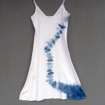 Long Dress Size L Organic Cotton Indigo Dyed Shibori 10