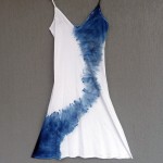 Long Dress Size L Organic Cotton Indigo Dyed Shibori 12