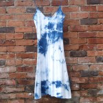 Long Dress Size S Organic Cotton Indigo Dyed Shibori 14