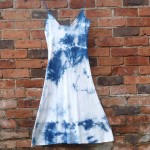 Long Dress Size S Organic Cotton Indigo Dyed Shibori 14