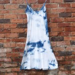 Long Dress Size S Organic Cotton Indigo Dyed Shibori 15