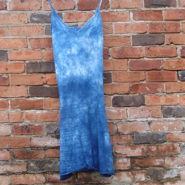 Long Dress Size M Organic Cotton Indigo Dyed Shibori 19