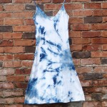 Long Dress Size L Organic Cotton Indigo Dyed Shibori 21