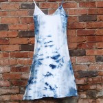 Long Dress Size L Organic Cotton Indigo Dyed Shibori 22