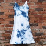 Long Dress Size L Organic Cotton Indigo Dyed Shibori 23