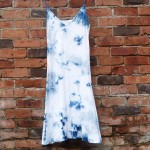 Long Dress Size L Organic Cotton Indigo Dyed Shibori 24