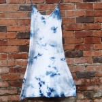 Long Dress Size L Organic Cotton Indigo Dyed Shibori 24