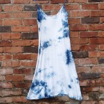 Long Dress Size L Organic Cotton Indigo Dyed Shibori 24