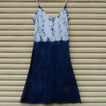 Long Dress Size L Organic Cotton Indigo Dyed Shibori 34