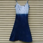 Long Dress Size L Organic Cotton Indigo Dyed Shibori 35