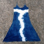 Long Dress Size L Organic Cotton Indigo Dyed Shibori 45