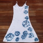 Long Dress Size L Organic Cotton Indigo Dyed Shibori 52