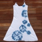 Long Dress Size M Organic Cotton Indigo Dyed Shibori 55