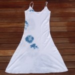 Long Dress Size M Organic Cotton Indigo Dyed Shibori 55