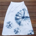 Long Skirt Size S Organic Cotton Indigo Dyed Shibori 01